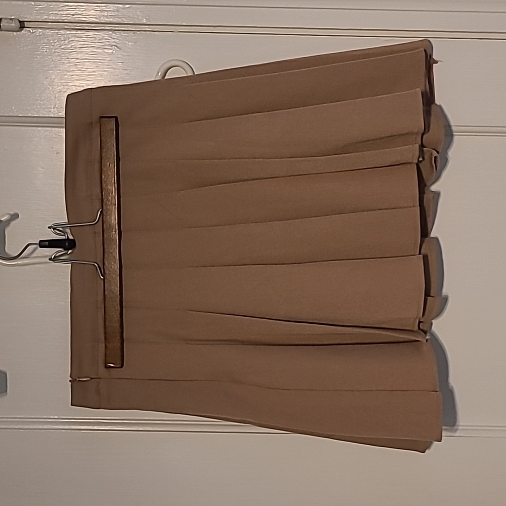 Tan Uniform Pleated Skirt